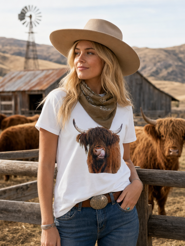 Avery Apparel Bison Graphic T-Shirt - Ivory/Mocha