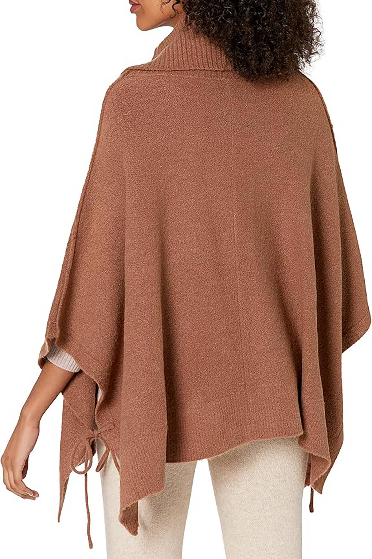 Winslow Collection Cozy Cowl Neck Knit Poncho - Caramel
