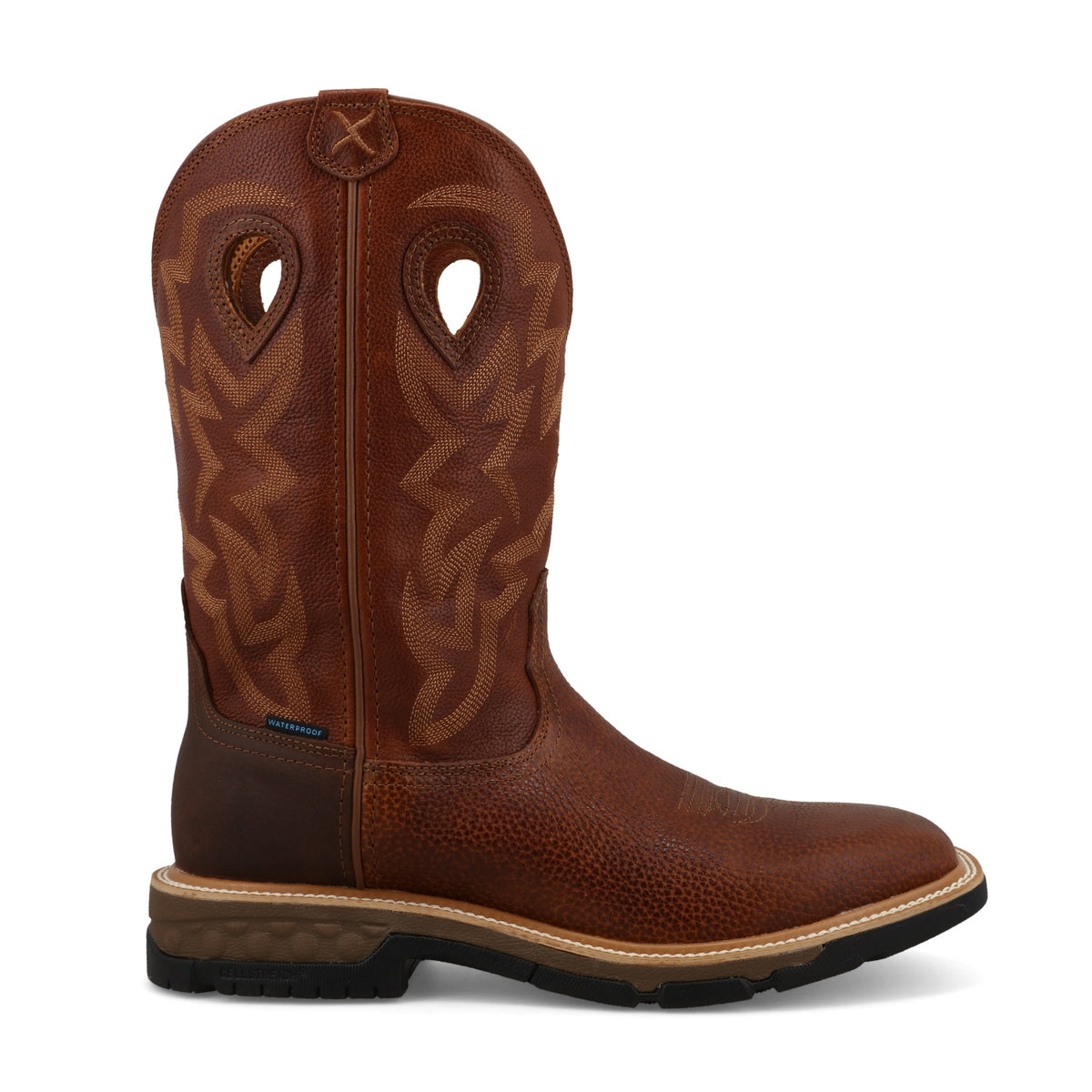 Twisted X Men's 12" Western Work Boot - Rust Brown & Saddle
