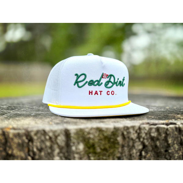 Red Dirt Hat Co. Birdie - White/White Green Rope 5 Panel