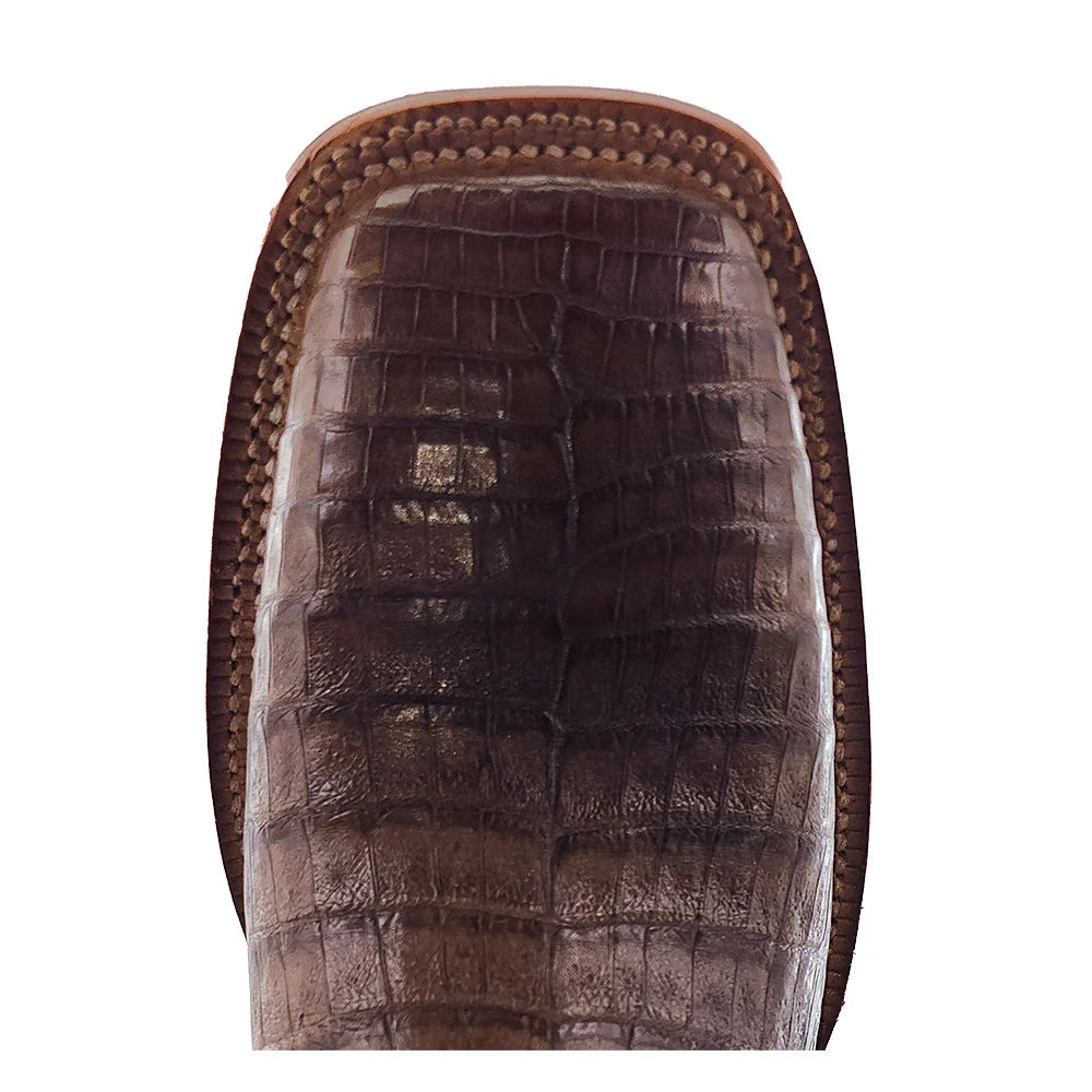 R. Watson Men's Coco Caiman Belly 13" Malaga Goat Wide Square Western Boots