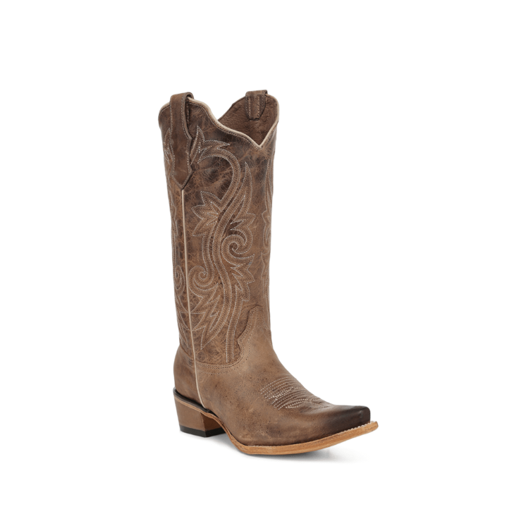 Circle G Ladies Honey Filigree Embroidery Western Boots - Honey