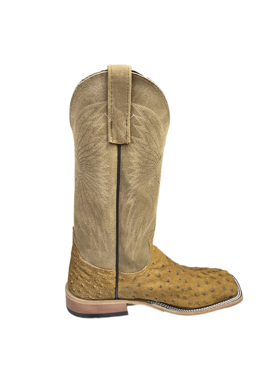 Anderson Bean Men's Antique Saddle WW Ostrich Sahara Suede Boots - 0871M-8.5D