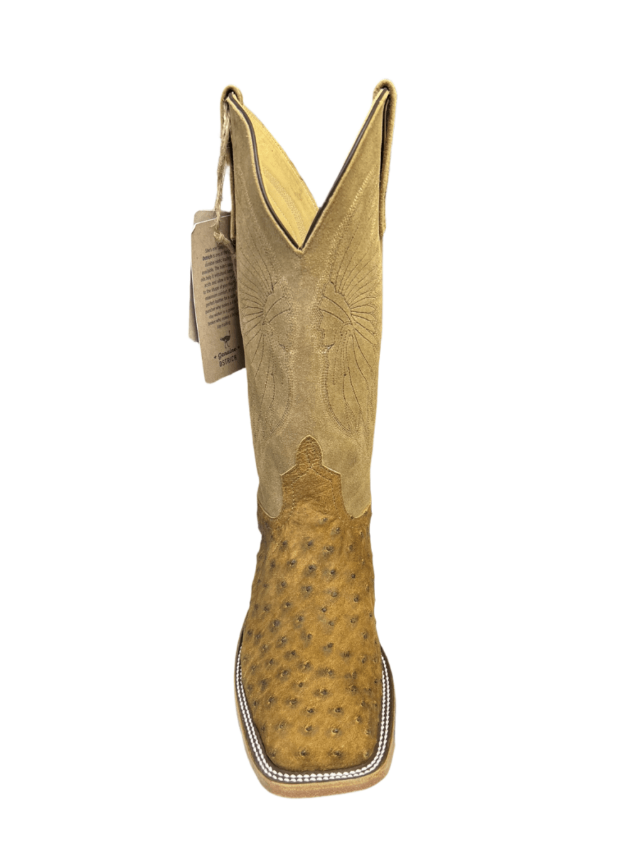 Anderson Bean Men's Antique Saddle WW Ostrich Sahara Suede Boots - 0871M-8.5D