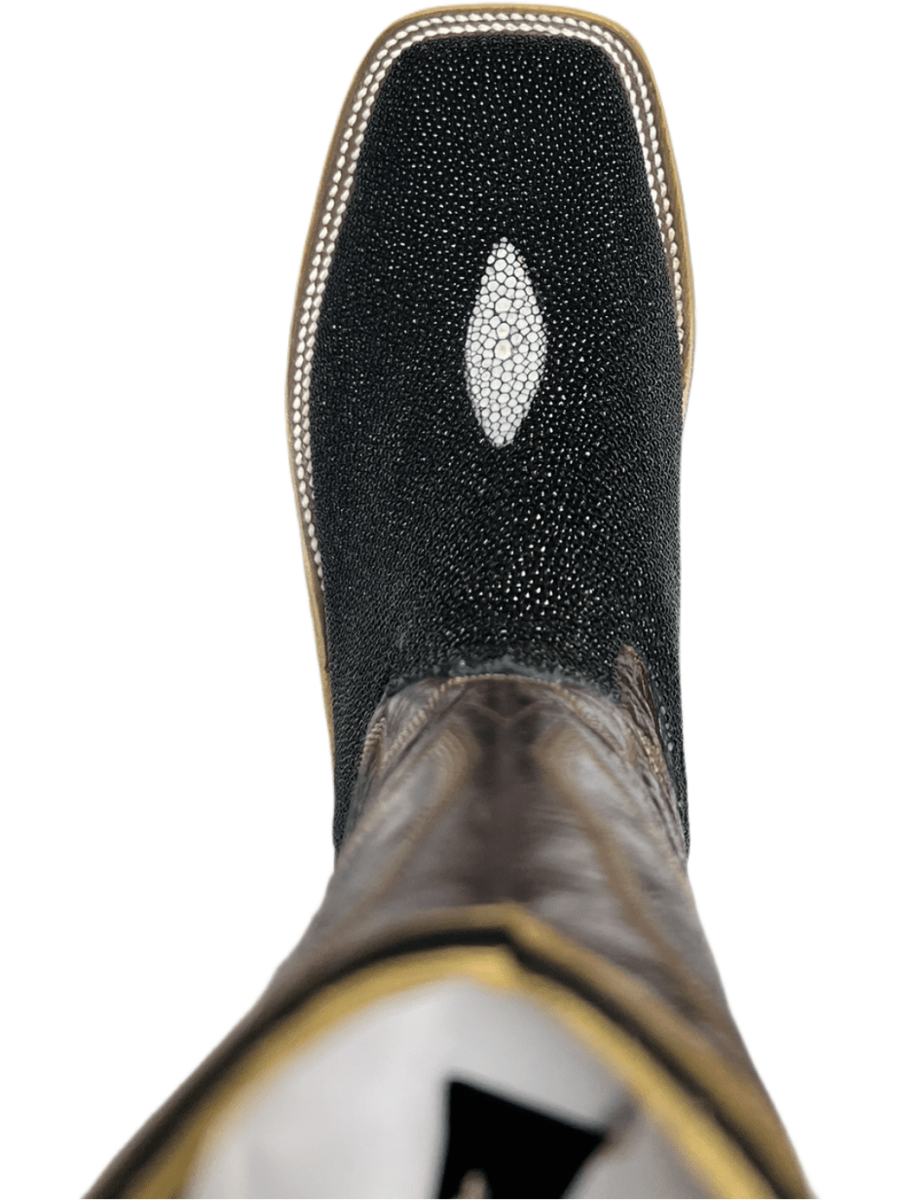 Anderson Bean Black Stingray Brass Explosion Men's Western Boot - 361444-9.5EE