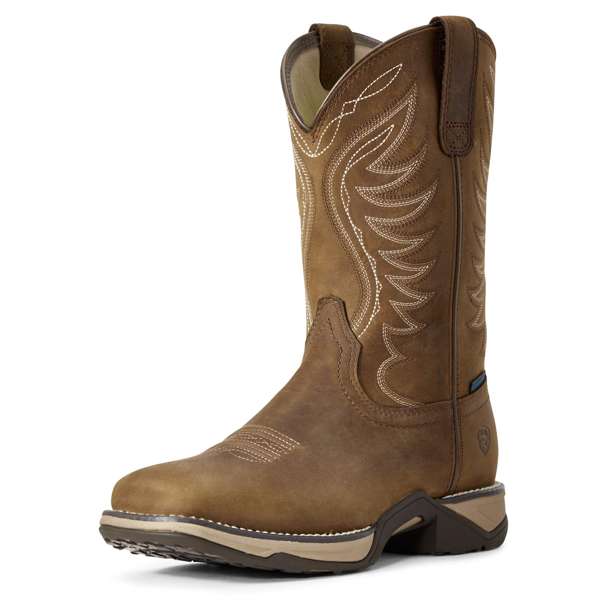 Ariat Women's Anthem Waterproof 10" Distressed Brown Square Toe Western Boot - 10029528 - 5.5B