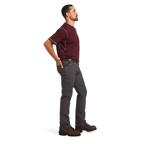 Ariat Men's Rebar M7 Rebar Grey DuraStretch Made Tough Straight Work Pants - 10036733 - 28X28