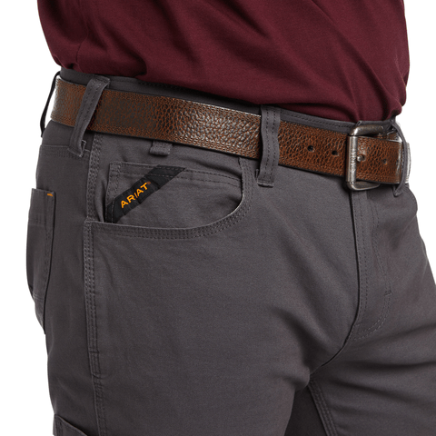 Ariat Men's Rebar M7 Rebar Grey DuraStretch Made Tough Straight Work Pants - 10036733 - 28X28