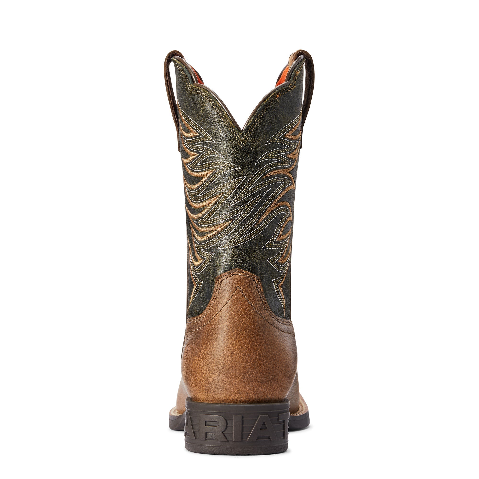 Ariat Kids' 8" Firecatcher Distressed Brown Wide Square Toe Western Cowboy Boot - 10042414 - 13M