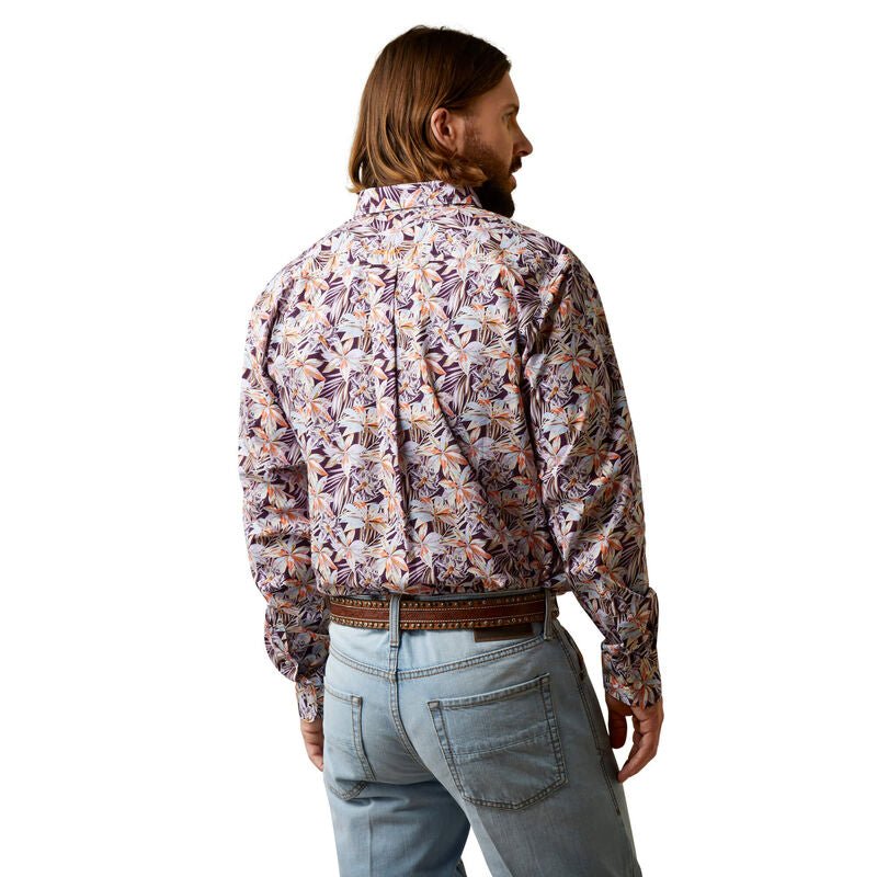 Ariat Men's Monte Purple Fitted Long Sleeve Shirt - 10044881 - XS