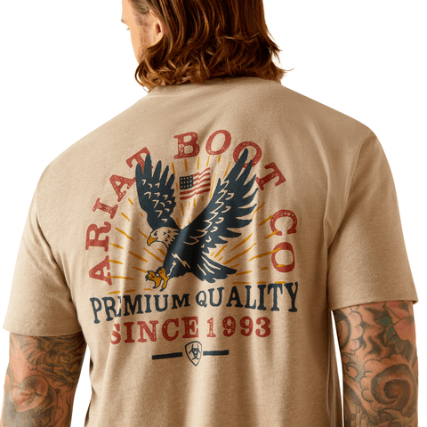 Ariat Men's Oatmeal Heather Flying Eagle T-Shirt - 10051388 - S