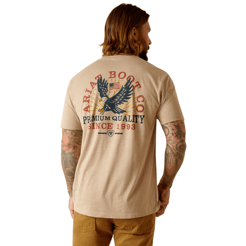 Ariat Men's Oatmeal Heather Flying Eagle T-Shirt - 10051388 - S
