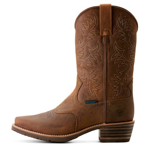 Ariat Men's 12" Hybrid Roughstock Square Toe Waterproof Status Brown Western Boot - 10053577 - 7D