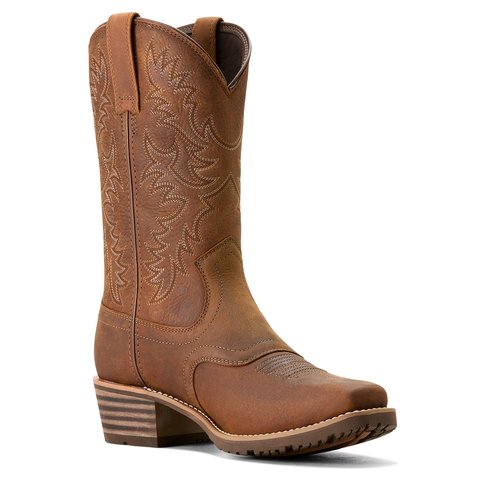 Ariat Men's 12" Hybrid Roughstock Square Toe Waterproof Status Brown Western Boot - 10053577 - 7D