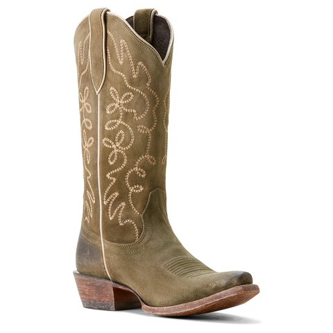 Ariat Women's 12" Jukebox Soft Olive Suede Western Boot - 10053792 - 5.5B