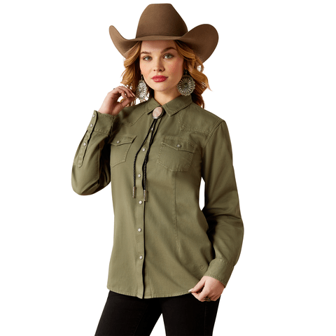 Ariat Women's Jurlington Snap Sea Spray Long Sleeve Shirt - 10053948 - XS