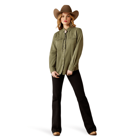 Ariat Women's Jurlington Snap Sea Spray Long Sleeve Shirt - 10053948 - XS