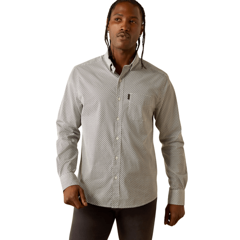 Ariat Men's White Meyer Modern Fit Long Sleeve Shirt - 10054853 - XS