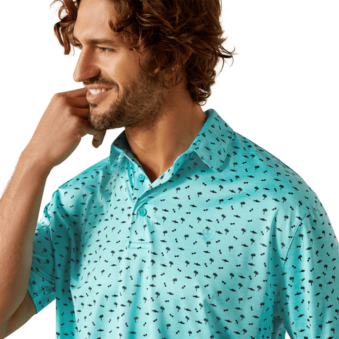 Ariat Men's Aqua Charger 2.0 Printed Polo - 10054867 - S
