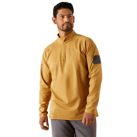 Ariat Men's FR Combat Stretch Patriot 1/4 Zip Bistro Work Shirt - 10055075 - S