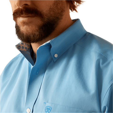 Ariat Men's Blue Wrinkle Free Solid Shirt - 10055278 - XS