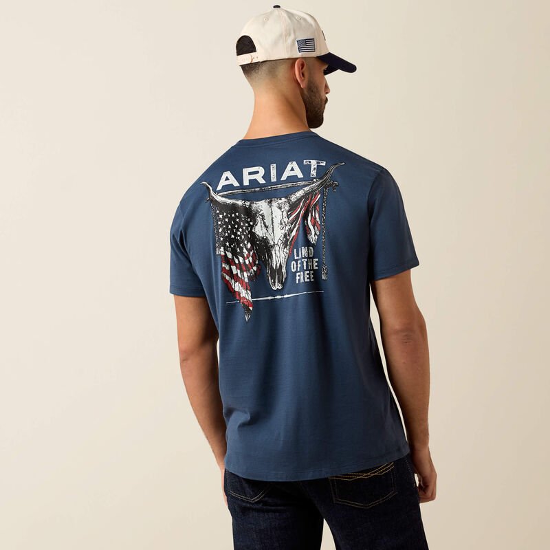 Ariat Men's Longhorn Patriot Bravery Shirt - Blue Dusk - 10080248-S