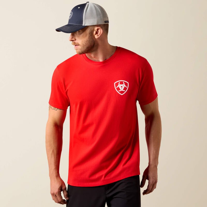 Ariat Men's Geo Flag T-shirt - Mars Red - 10080250-S