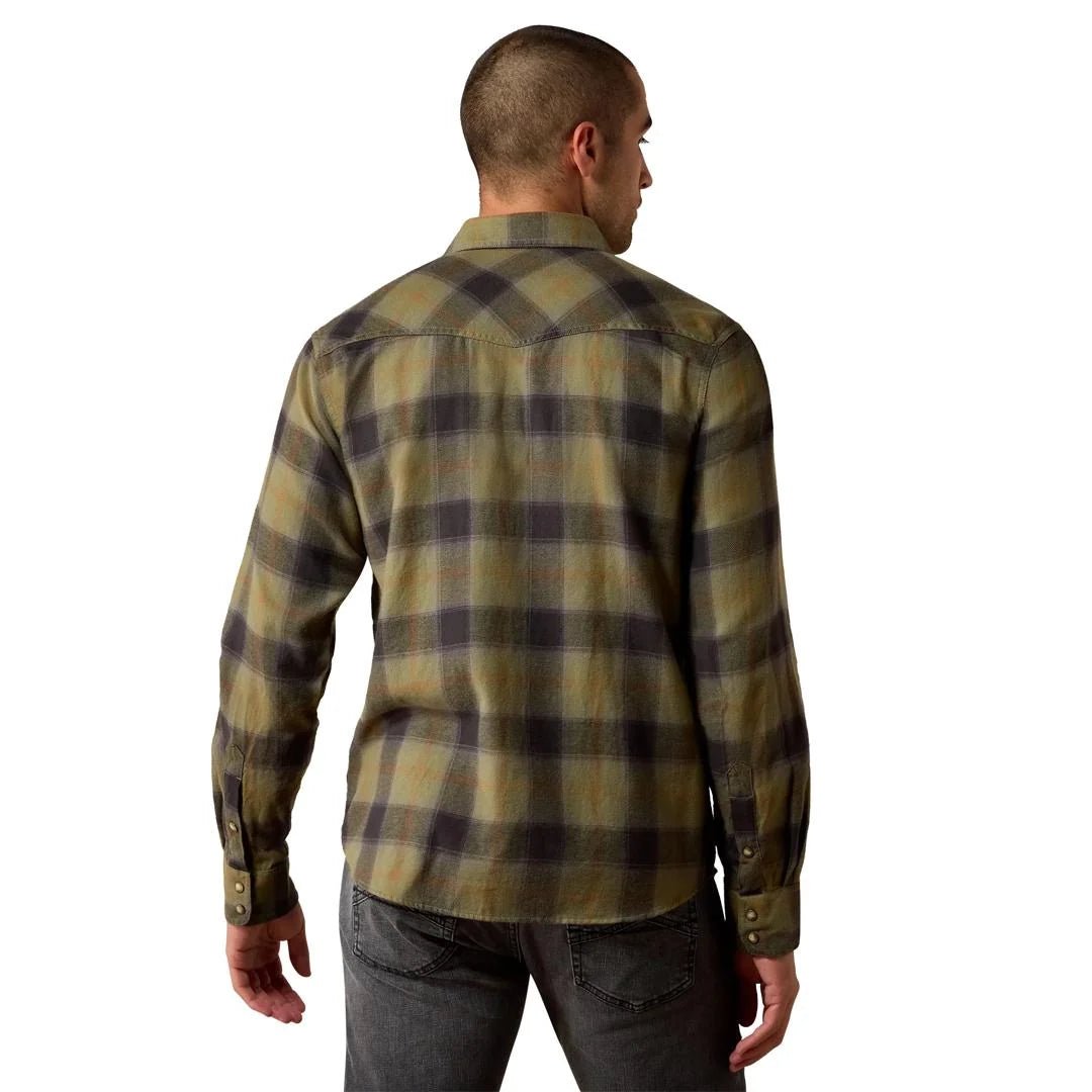Ariat Men's Retro Hahn Fitted Snap Shirt - Four Leaf Clover Plaid - 10080705-S