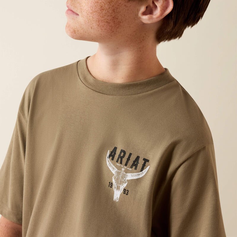 Ariat Boys Youth Best Longhorn T-Shirt - Fallen Rock - 10080707-XS