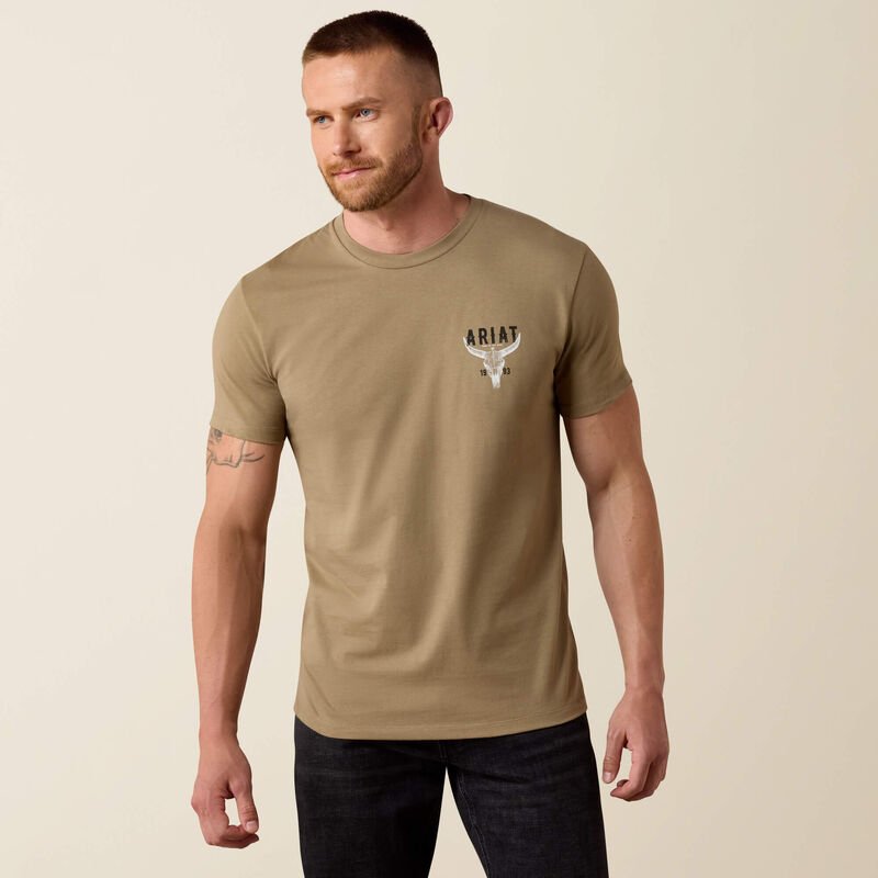 Ariat Mens Best Longhorn T-Shirt - Fallen Rock - 10080708-S