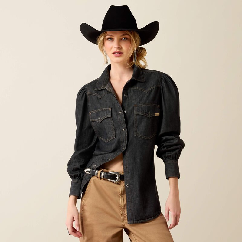 Ariat Women's Nina Western Shirt - Black Tint - 10080865-S