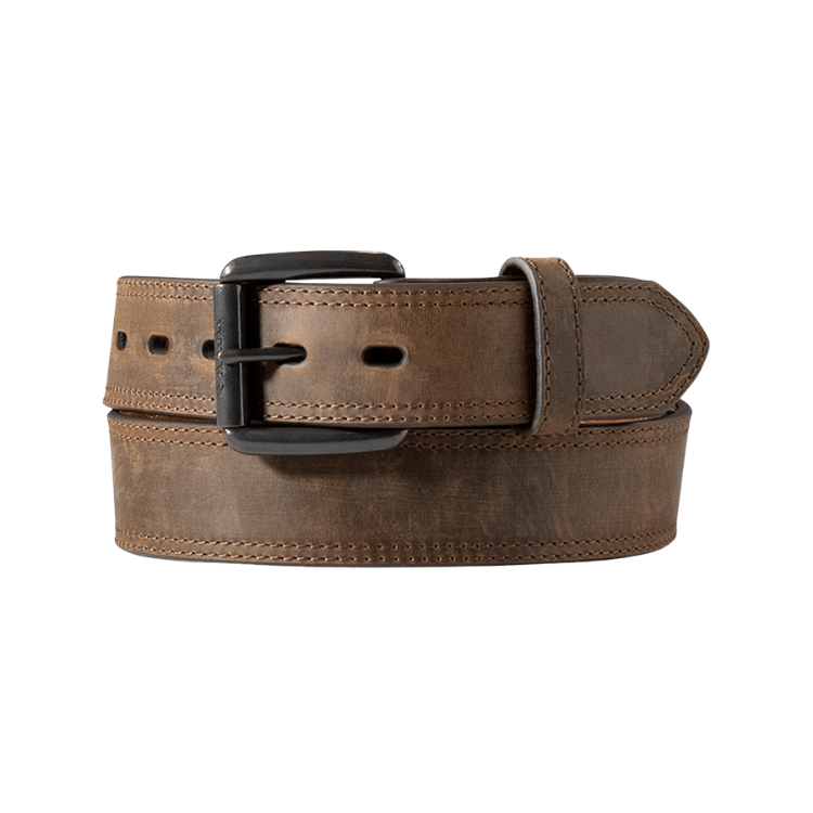 Ariat Men's Brown Distressed Inset Logo Western Belt - A1012702 - 28
