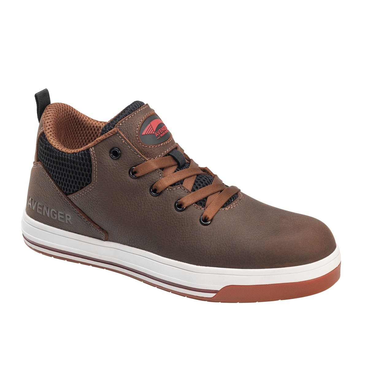 Avenger Men's Swarm Brown Aluminum Toe SD - 10 SR Oxford Work Shoe - A712 - 7M