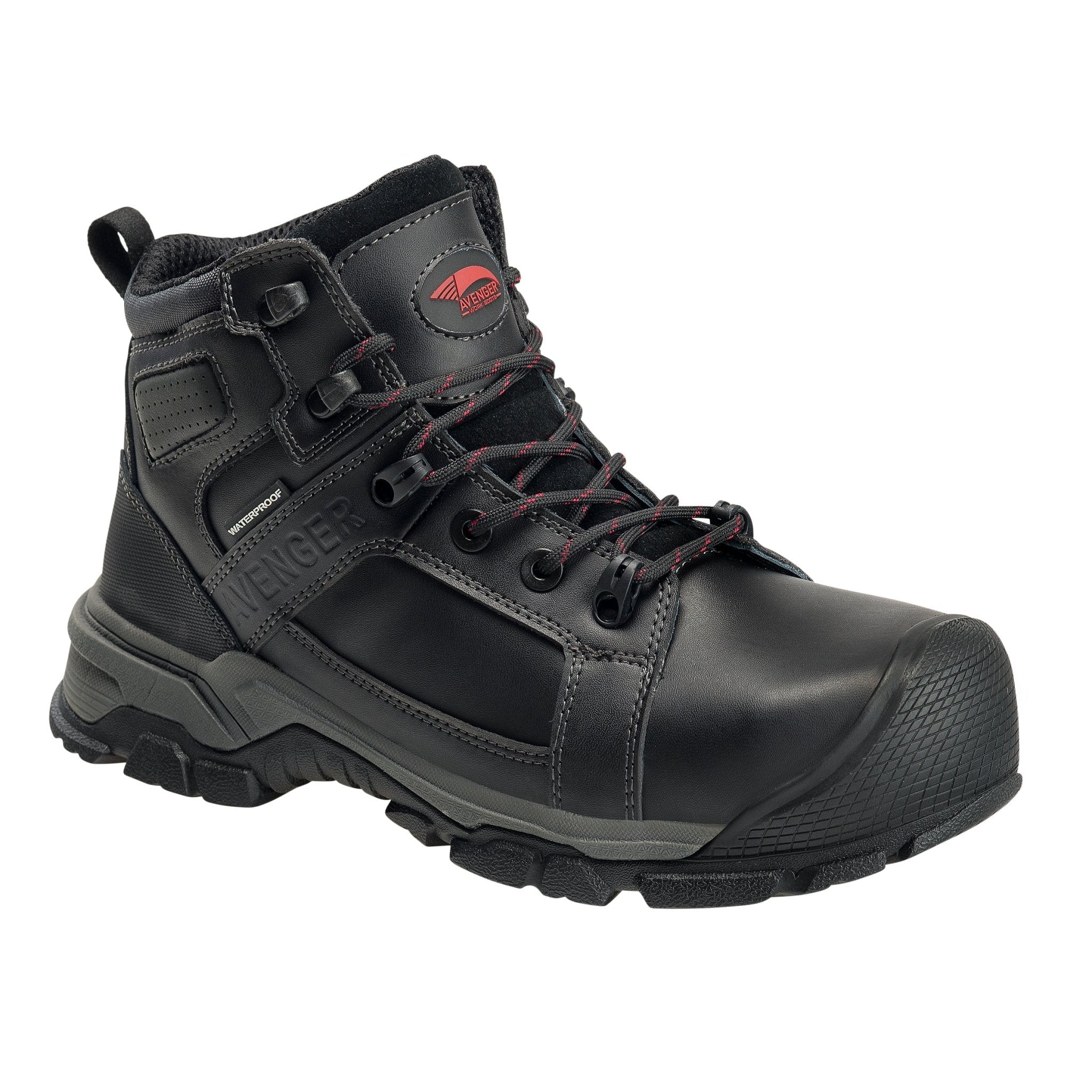 Avenger Men's 6" Ripsaw Black Carbon Toe EH PR Waterproof Round Toe Work Boot - A7331 - 6M