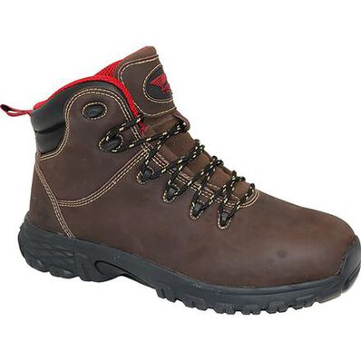 Avenger Women's 6" Flight Brown Alloy Toe SD10 Lace Up Work Boot - A7421 - 6M
