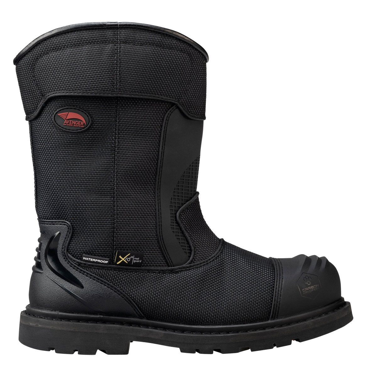 Avenger Men's 10" Hammer Black Carbon Toe EH PR Waterproof Wellington Work Boot - A7801-7M