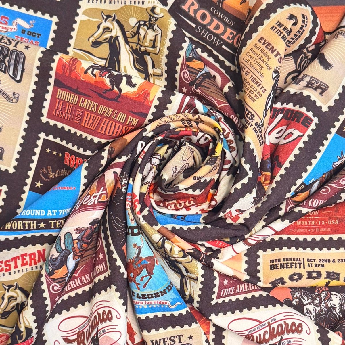 Avery Apparel Western Rodeo Print Wild Rag/Scarf 28x28 - AV3000
