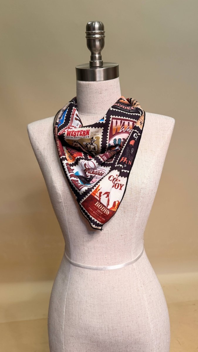 Avery Apparel Western Rodeo Print Wild Rag/Scarf 28x28 - AV3000
