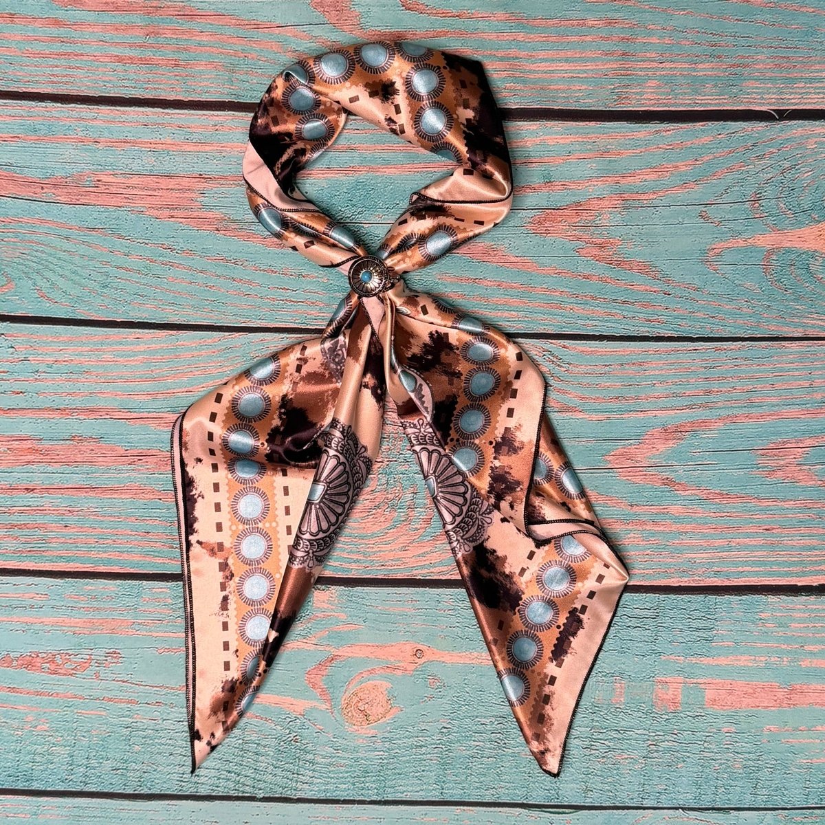Avery Apparel Cow Print Silk Scarf 36x36 - AVS871