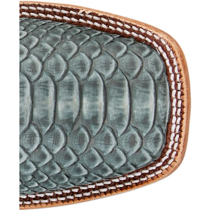 Tony Lama Men's Mario 11" Python Grey Wide Square Western Boot - HE6313