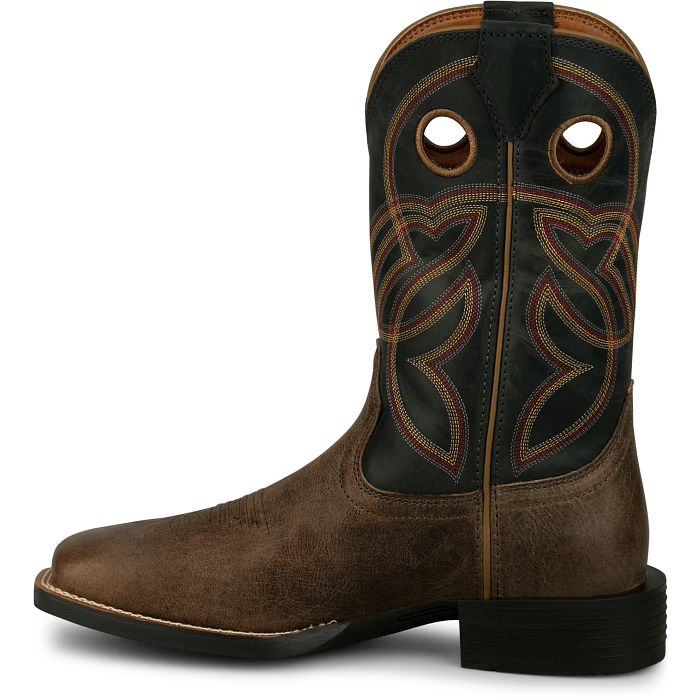 Justin Men's Lubbock 11" Distressed Brown Water Buffalo Western Pull - On Work Boots - SE7526