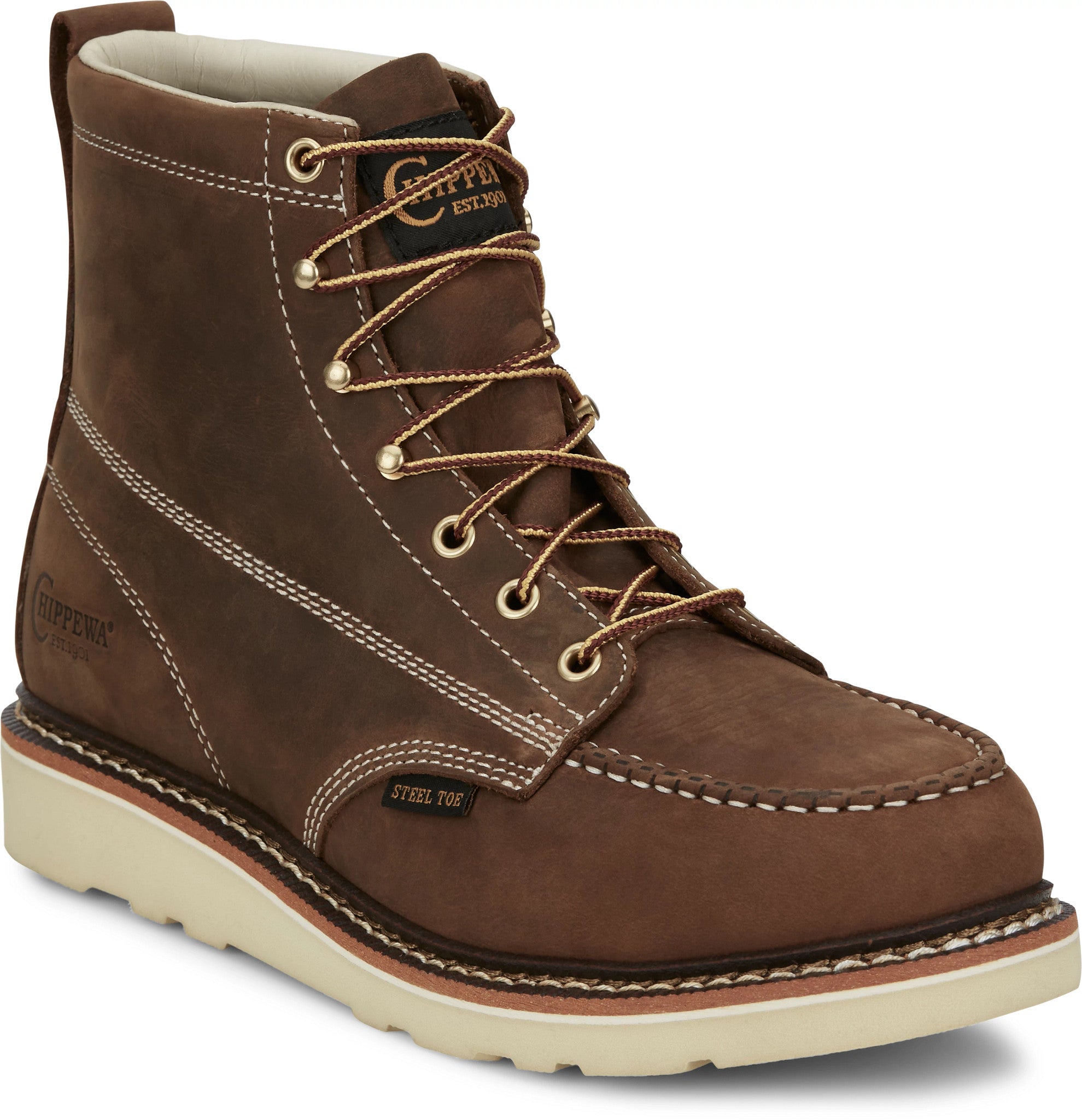 Chippewa Men's Edge Walker 6" Steel Toe Lace Up Wedge Work Boot - ED5321 - 7D