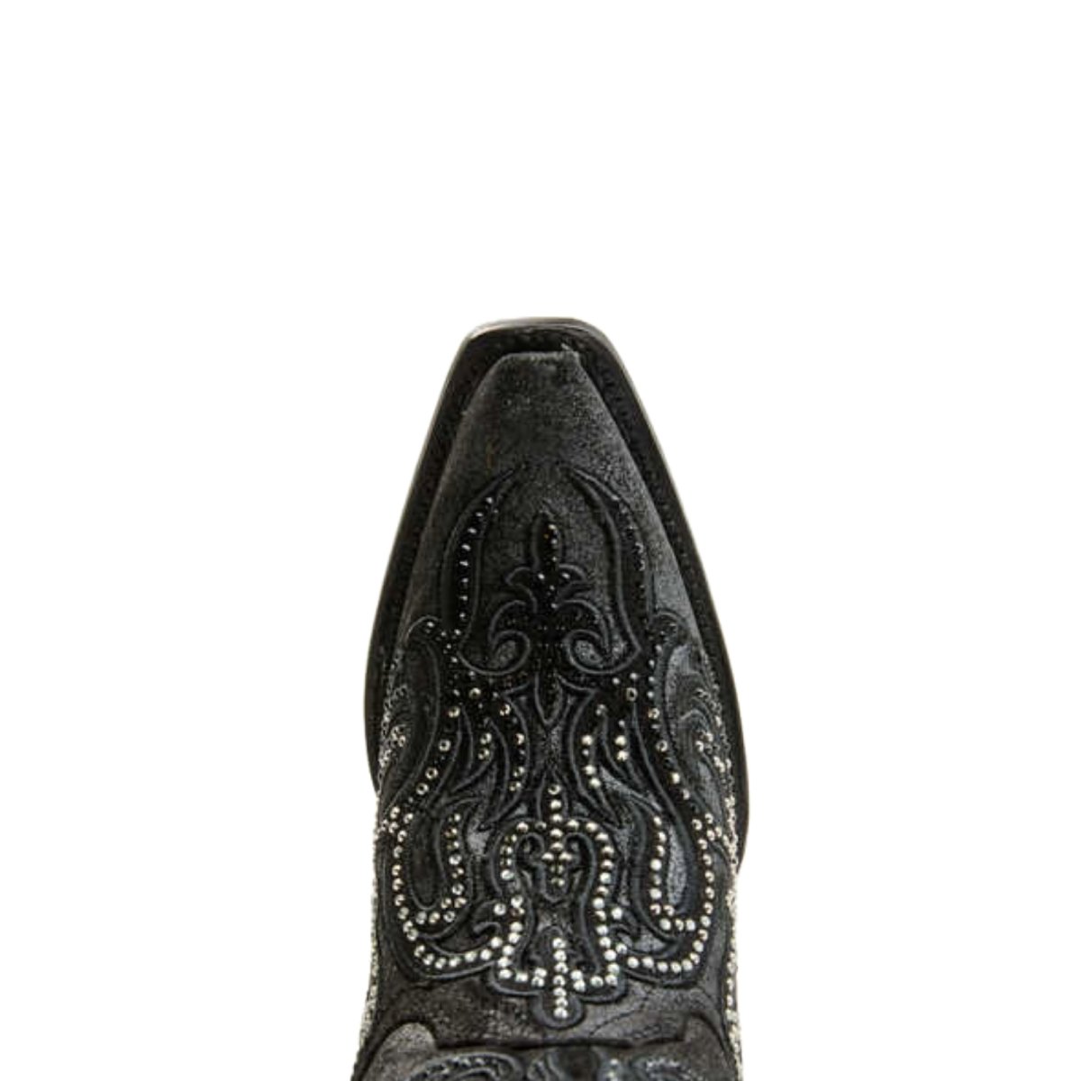 Corral Women's 13" Embroidery & Crystals Black Western Boots - C4100 - 5M