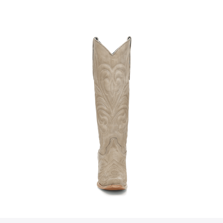 Corral Ladies Bone Curved Embroidery Pattern Tall Top - Bone - Z5574-5M