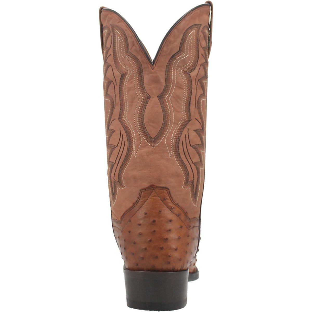 Dan Post Men's 13" Tempe Full Quill Saddlebrown Ostrich Round Toe Western Boot - DP2323 - 7D