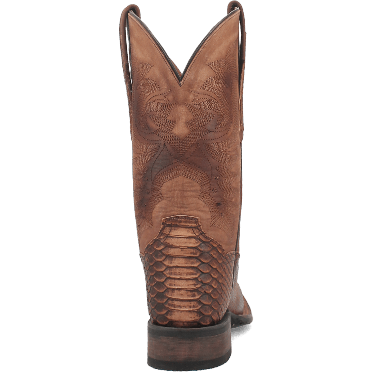 Dan Post Men's 12" KA Python Print Brown Leather Square Toe Western Boot - DP4526 - 7D