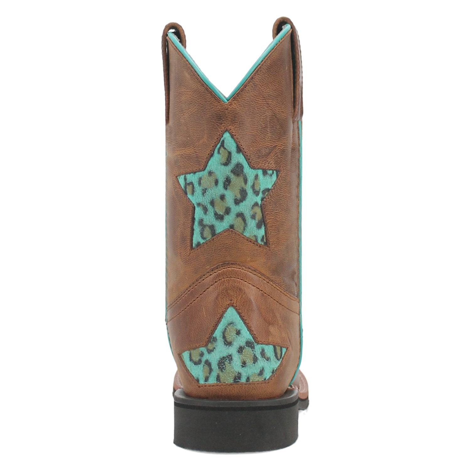 Dan Post Girls 9" Brown & Star Square Toe Western Boot - DPC3828 - 3.5D