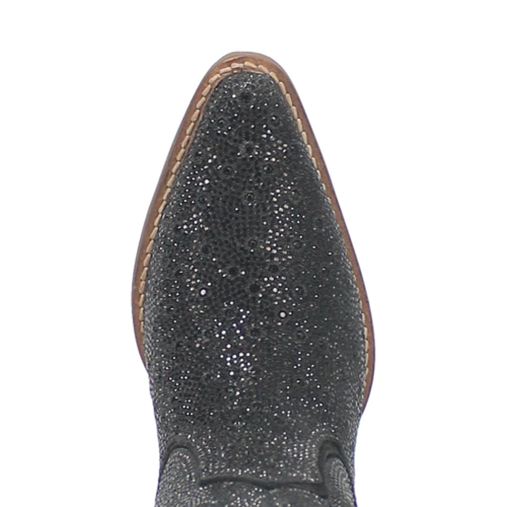 Dingo Women's 12" Black Silver Dollar Almond Toe Western Boot - DI570 - BK - 6M