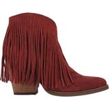 Dingo Women's 6" Tangles Cranberry Leather Snip Toe Western Bootie - DI908 - CRNBR - 6M