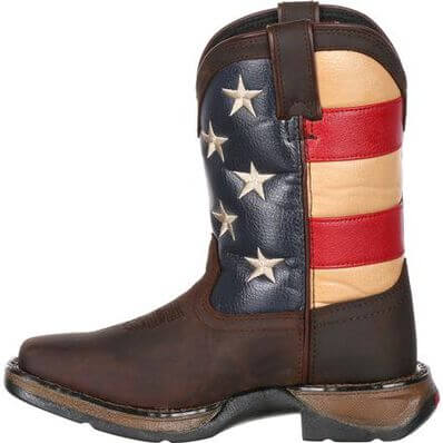 Durango Big Kids' Lil' American Flag 8" Western Boot - DBT0160 - 3.5M